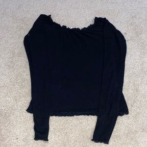 Black off the shoulder cropped top